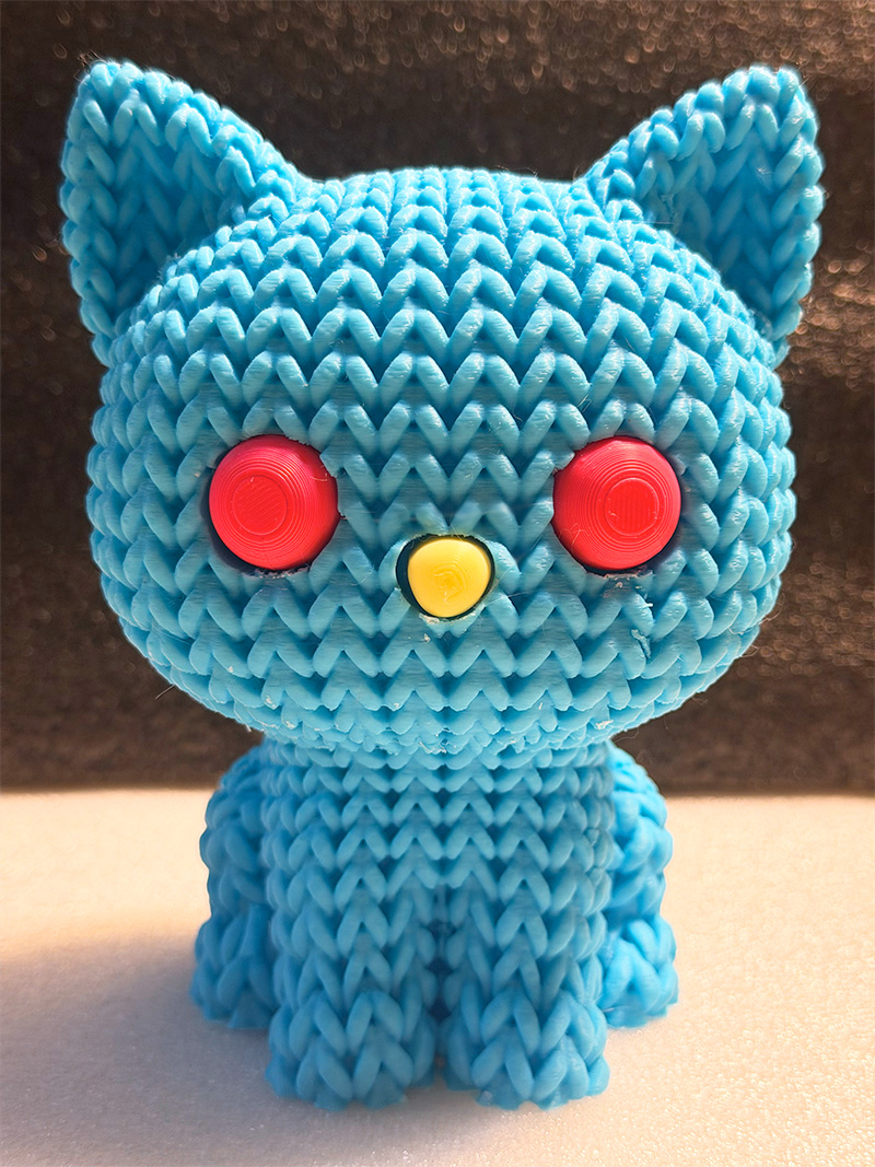 blue knitted kitty